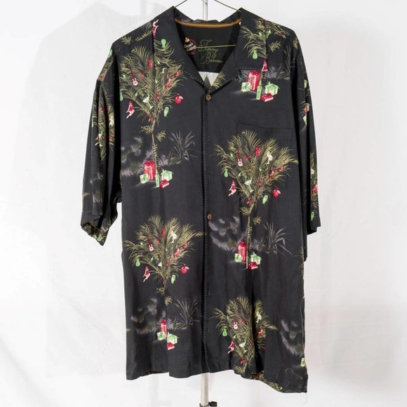Tommy Bahama Mens Silk Christmas Island Tropical Buttoned Shirt - Picture 1 of 6